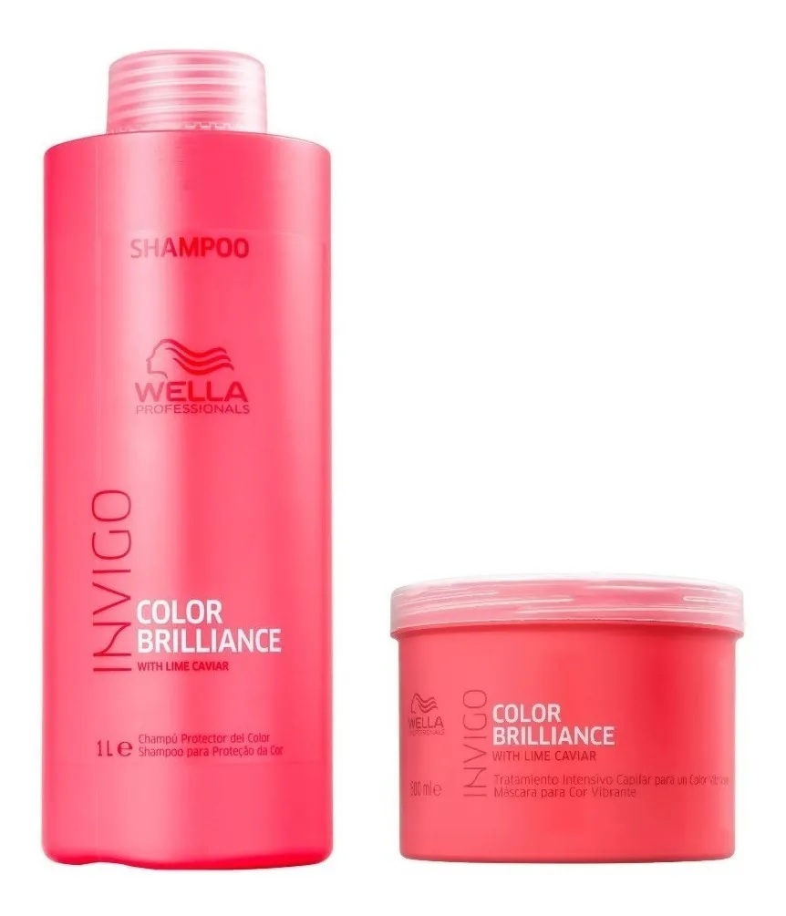 Kit Wella Invigo Color Brilliance Shampoo 1 Litro  e Máscara 500G