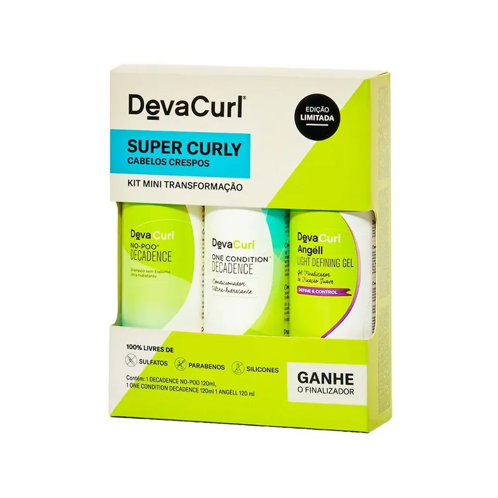 Kit Deva Curl Decadence Cabelos Crespos - Shampoo 120 ml + Condicionador 120 ml + Gel 120 ml