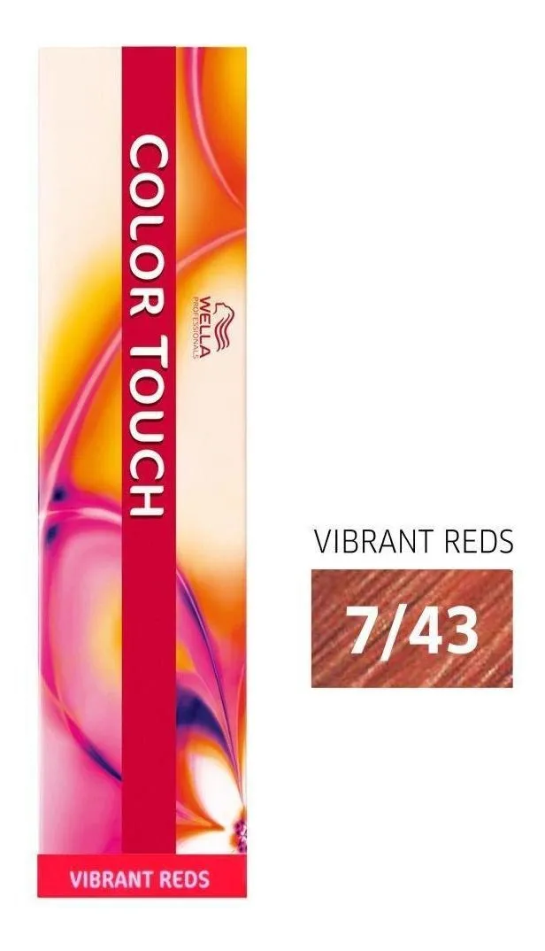 Tonalizante Wella Color Touch Louro Médio Vermelho Dourado 7/43 - 60 G